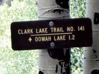 Photo of Clark Lake trail sign